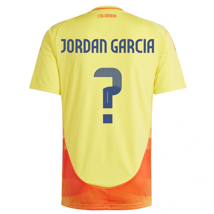 Niño Fútbol Camiseta Colombia Jordan García #0 Amarillo 1ª Equipación 24-26 Perú