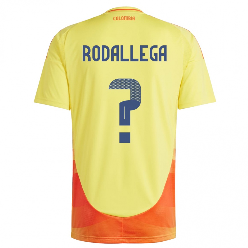 Niño Fútbol Camiseta Colombia Johan Rodallega #0 Amarillo 1ª Equipación 24-26 Perú