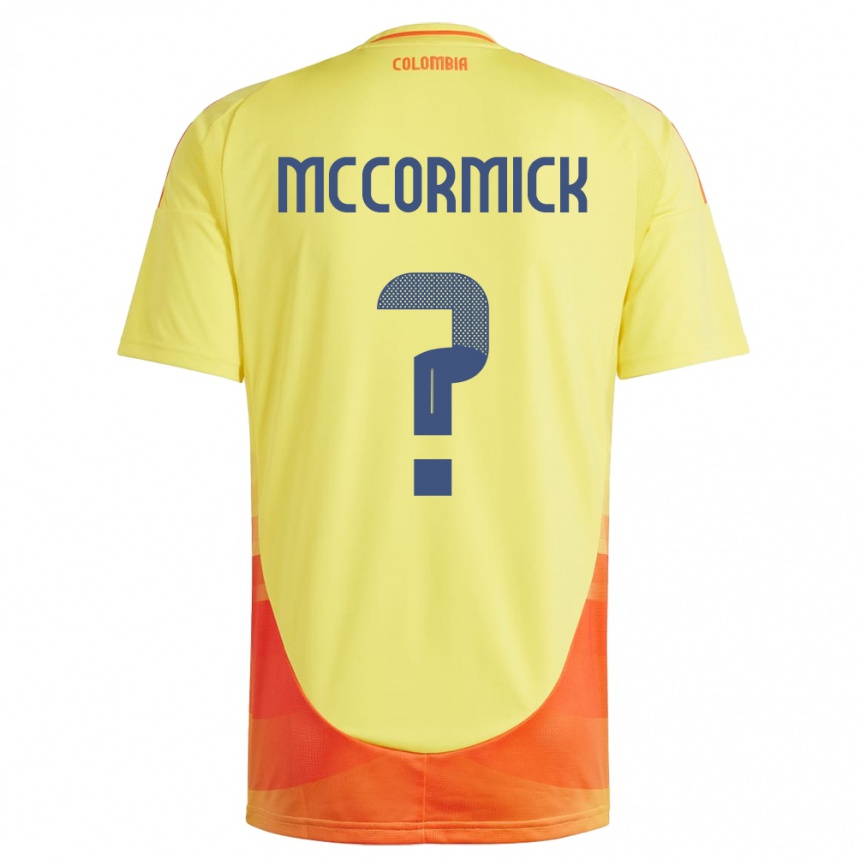 Niño Fútbol Camiseta Colombia Hollman Mccormick #0 Amarillo 1ª Equipación 24-26 Perú