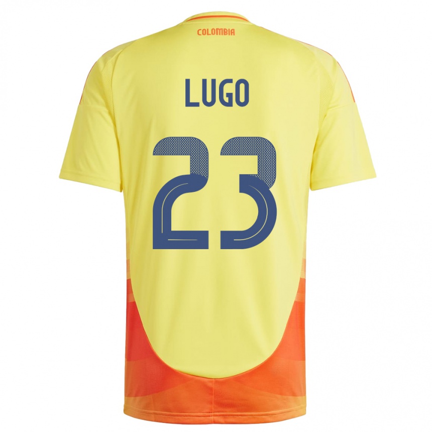 Niño Fútbol Camiseta Colombia Michelle Lugo #23 Amarillo 1ª Equipación 24-26 Perú