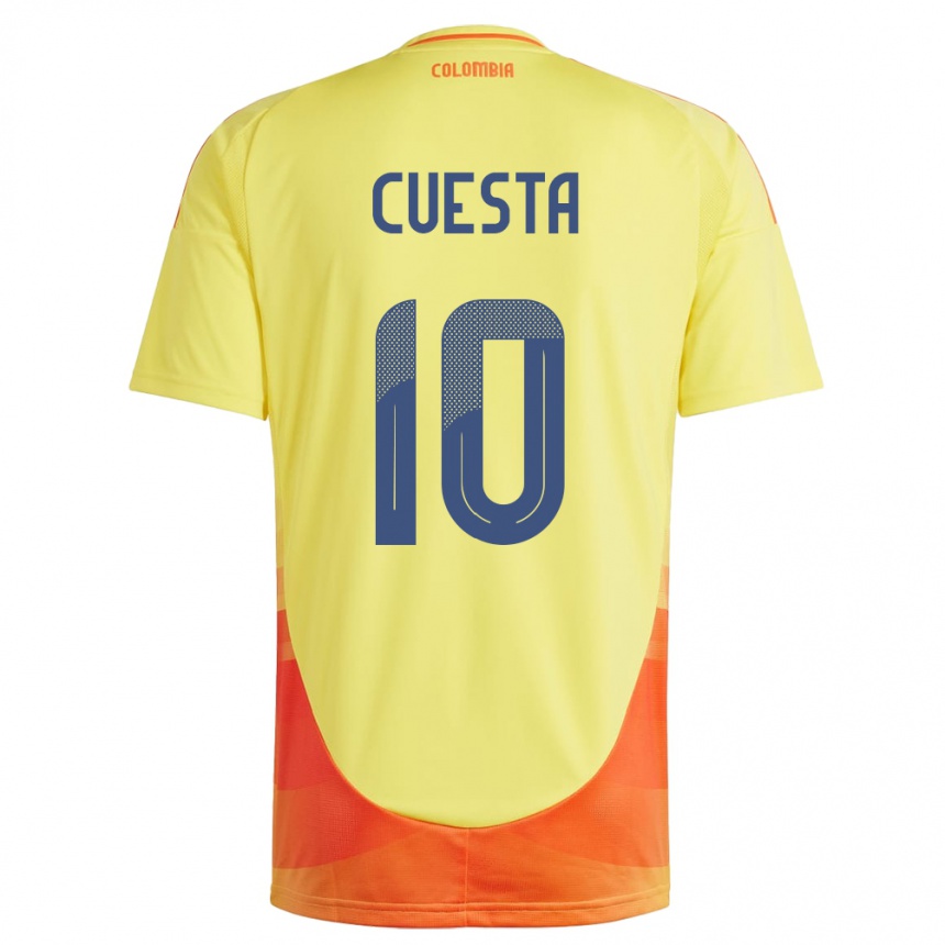 Niño Fútbol Camiseta Colombia Yisela Cuesta #10 Amarillo 1ª Equipación 24-26 Perú