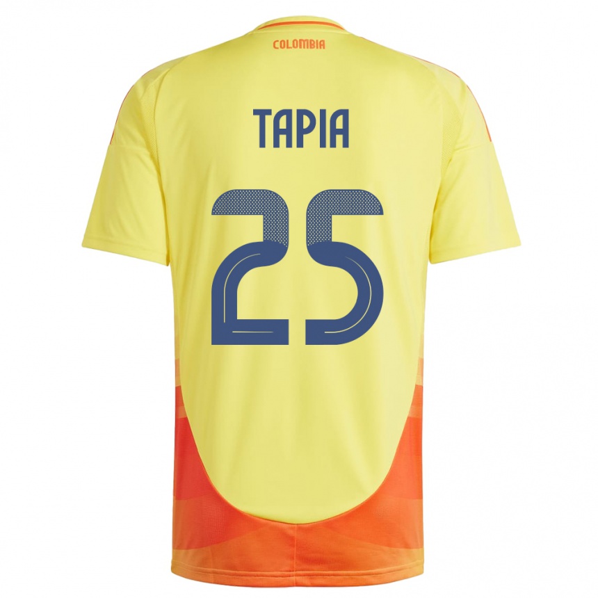 Niño Fútbol Camiseta Colombia Katherine Tapia #25 Amarillo 1ª Equipación 24-26 Perú