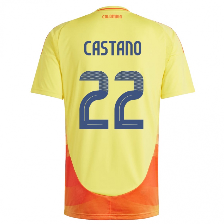 Niño Fútbol Camiseta Colombia Stefany Castaño #22 Amarillo 1ª Equipación 24-26 Perú