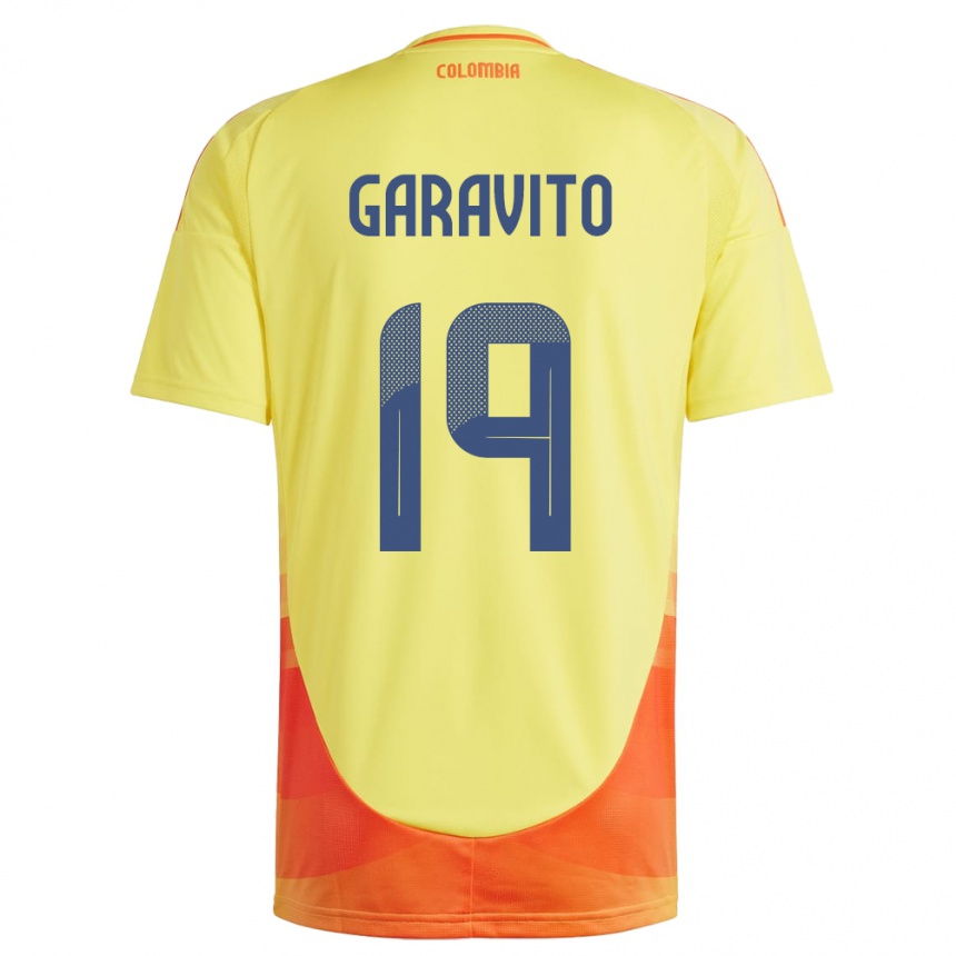 Niño Fútbol Camiseta Colombia Laura Garavito #19 Amarillo 1ª Equipación 24-26 Perú