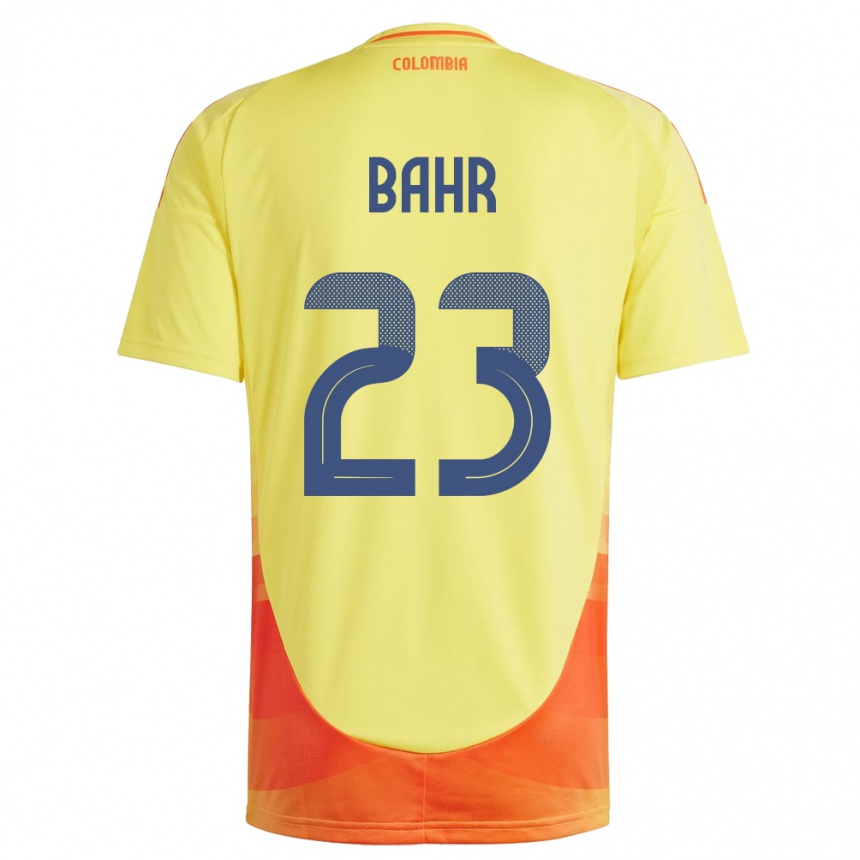 Niño Fútbol Camiseta Colombia Elexa Bahr #23 Amarillo 1ª Equipación 24-26 Perú