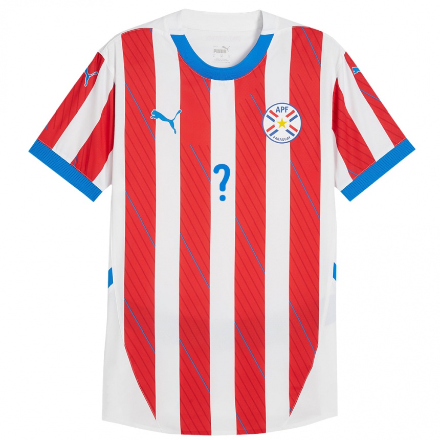 Niño Fútbol Camiseta Paraguay Rolando Ortíz #0 Blanco Rojo 1ª Equipación 24-26 Perú