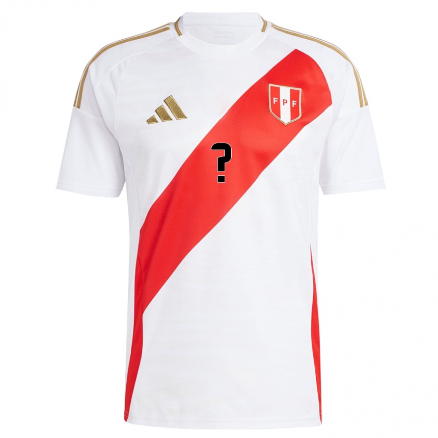 Niño Fútbol Camiseta Perú Su Nombre #0 Blanco 1ª Equipación 24-26 Perú