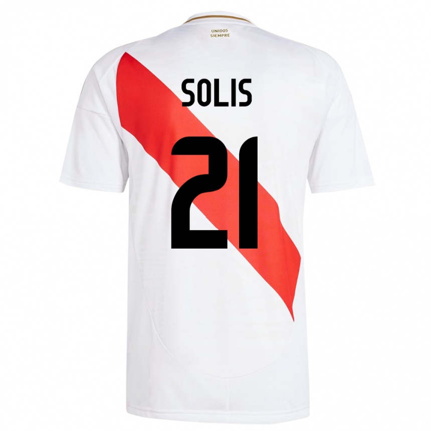 Niño Fútbol Camiseta Perú Renato Solís #21 Blanco 1ª Equipación 24-26 Perú