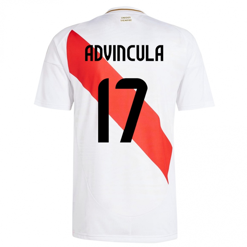 Niño Fútbol Camiseta Perú Luis Advíncula #17 Blanco 1ª Equipación 24-26 Perú