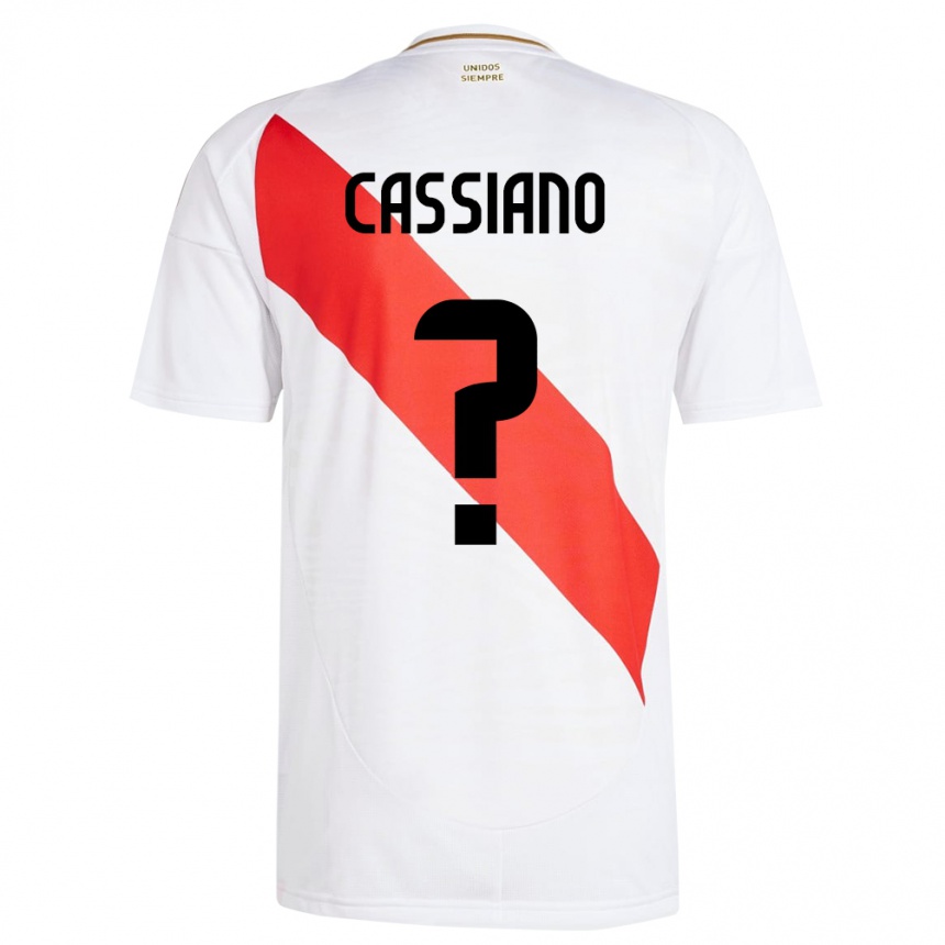 Niño Fútbol Camiseta Perú Franshesko Cassiano #0 Blanco 1ª Equipación 24-26 Perú