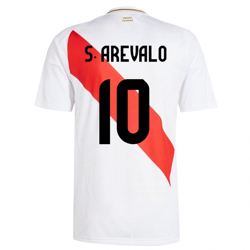 Niño Fútbol Camiseta Perú Sandra Arévalo #10 Blanco 1ª Equipación 24-26 Perú