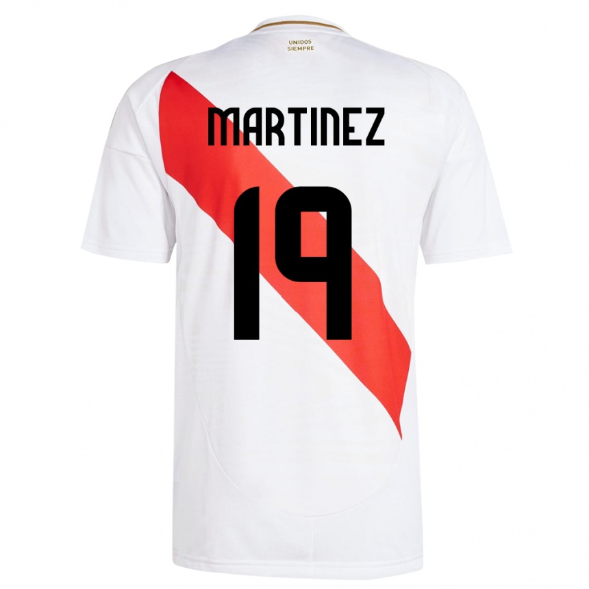 Niño Fútbol Camiseta Perú Nahomi Martínez #19 Blanco 1ª Equipación 24-26 Perú