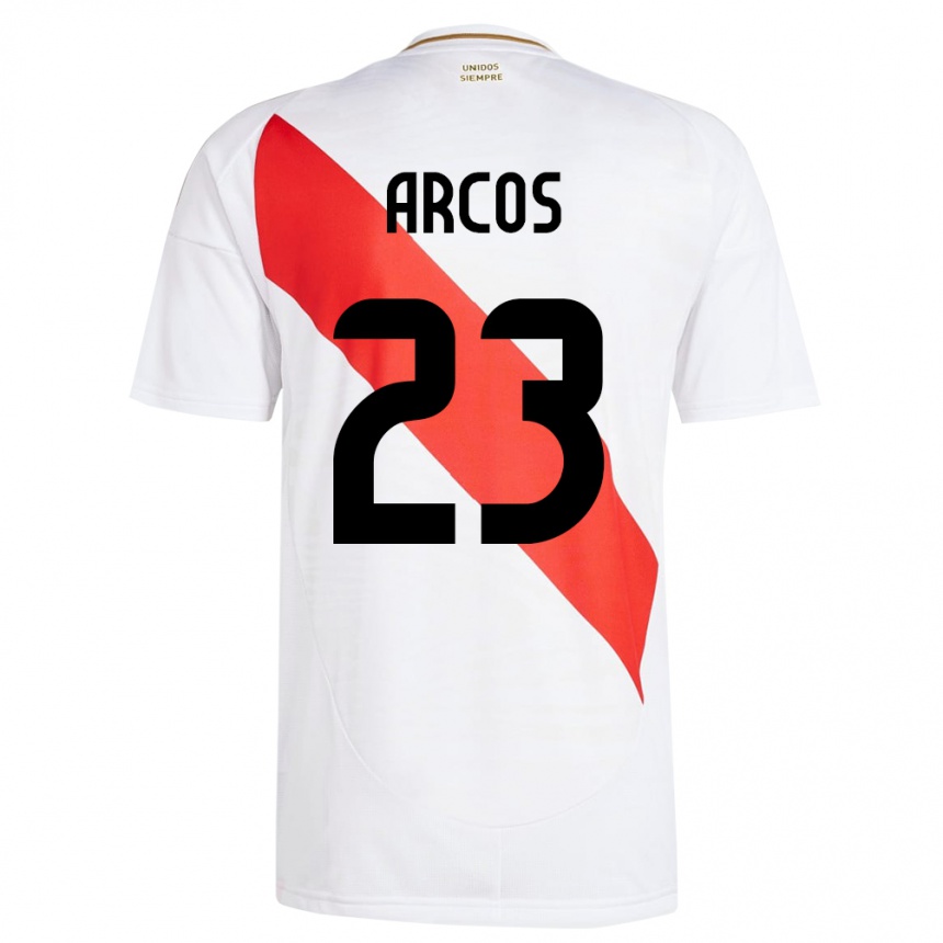 Niño Fútbol Camiseta Perú Lucía Arcos #23 Blanco 1ª Equipación 24-26 Perú