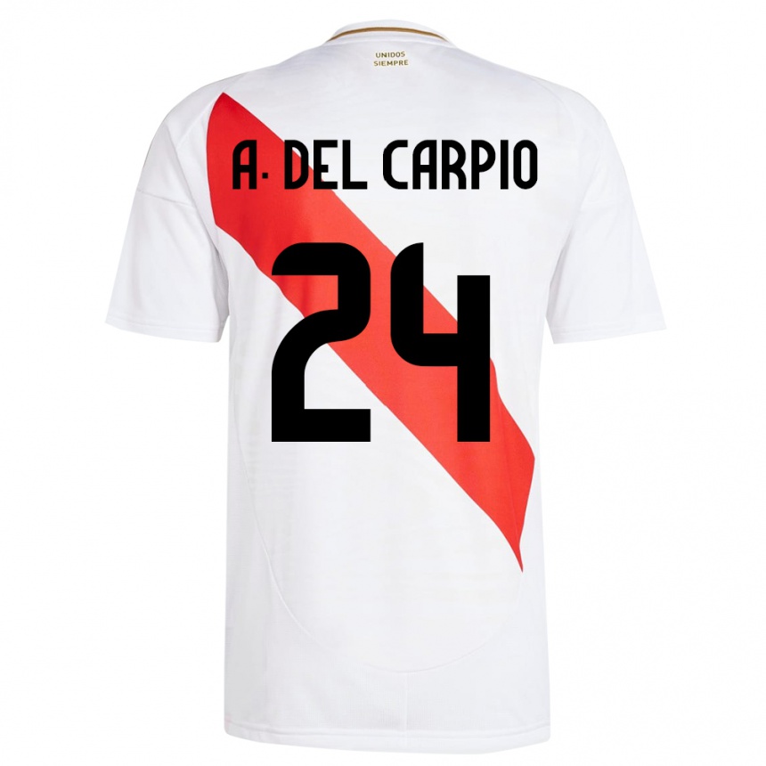 Niño Fútbol Camiseta Perú Annie Del Carpio #24 Blanco 1ª Equipación 24-26 Perú