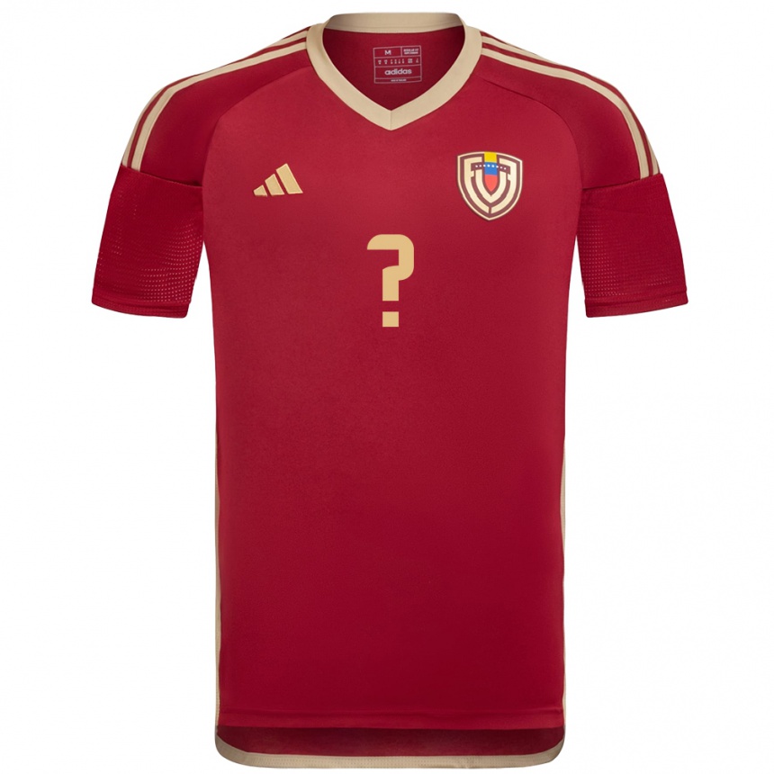 Niño Fútbol Camiseta Venezuela Su Nombre #0 Borgoña 1ª Equipación 24-26 Perú