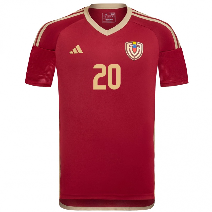 Niño Fútbol Camiseta Venezuela Rómulo Otero #20 Borgoña 1ª Equipación 24-26 Perú