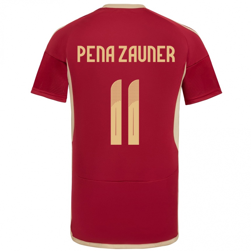 Niño Fútbol Camiseta Venezuela Enrique Peña Zauner #11 Borgoña 1ª Equipación 24-26 Perú