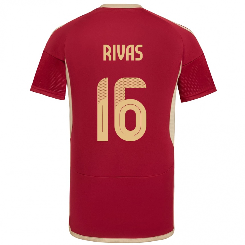 Niño Fútbol Camiseta Venezuela Renne Rivas #16 Borgoña 1ª Equipación 24-26 Perú