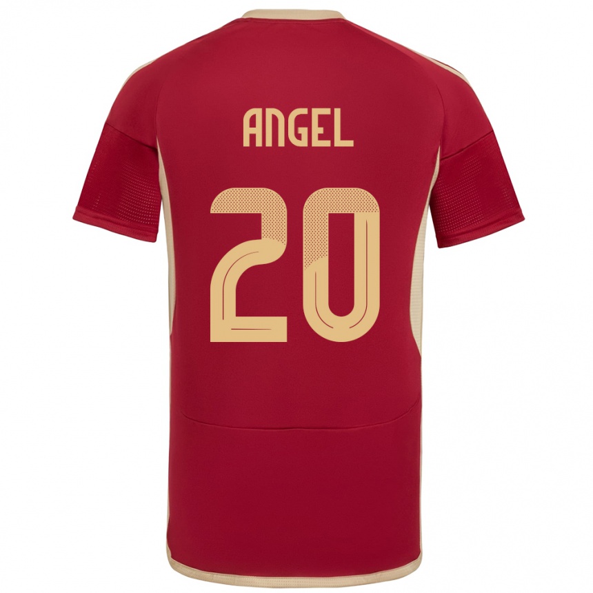 Niño Fútbol Camiseta Venezuela Wilker Ángel #20 Borgoña 1ª Equipación 24-26 Perú