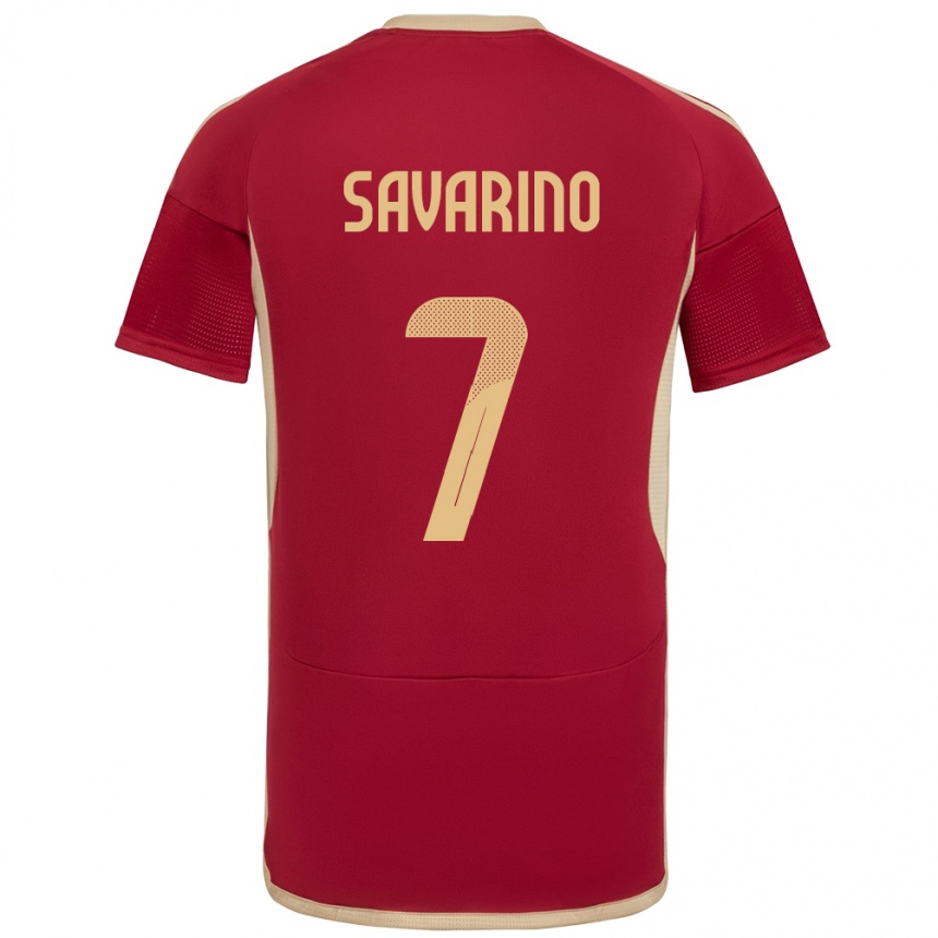 Niño Fútbol Camiseta Venezuela Jefferson Savarino #7 Borgoña 1ª Equipación 24-26 Perú