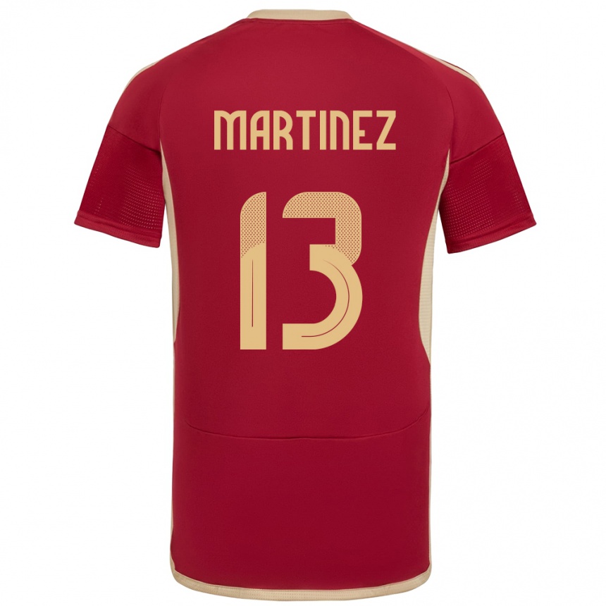 Niño Fútbol Camiseta Venezuela José Martínez #13 Borgoña 1ª Equipación 24-26 Perú