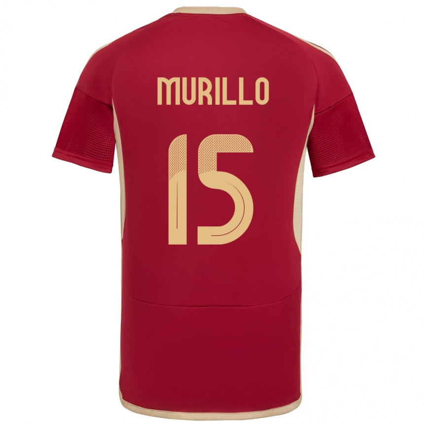 Niño Fútbol Camiseta Venezuela Jhon Murillo #15 Borgoña 1ª Equipación 24-26 Perú