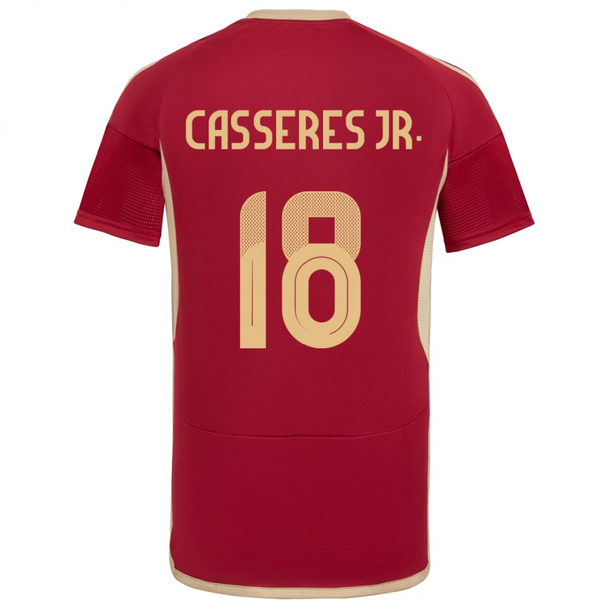 Niño Fútbol Camiseta Venezuela Cristian Cásseres Jr. #18 Borgoña 1ª Equipación 24-26 Perú