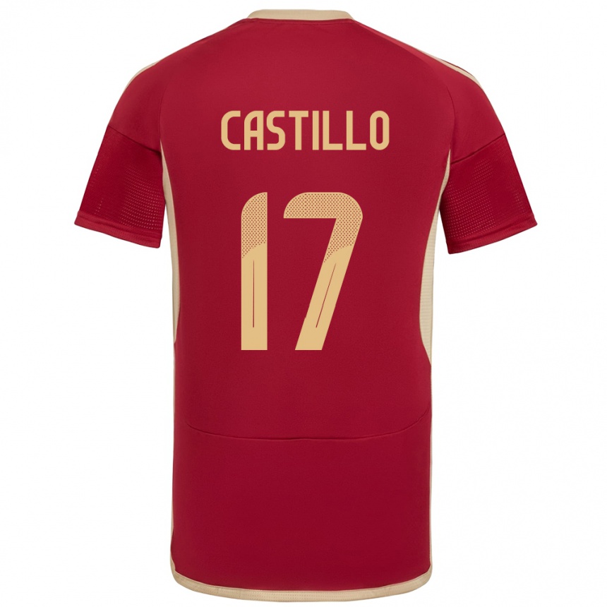 Niño Fútbol Camiseta Venezuela Edson Castillo #17 Borgoña 1ª Equipación 24-26 Perú