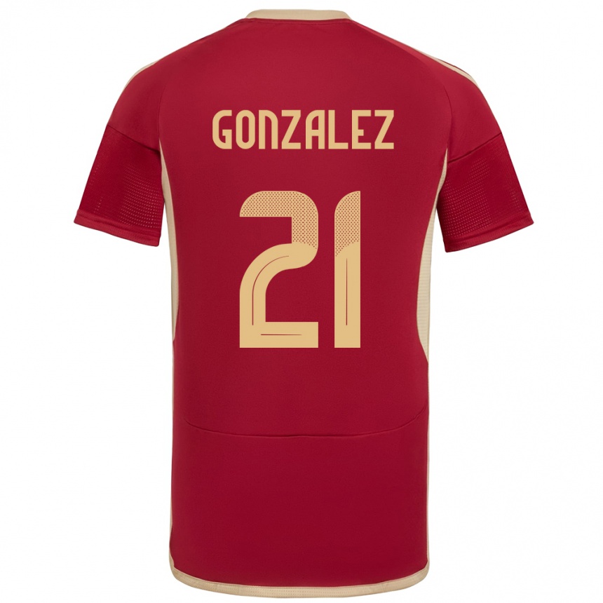 Niño Fútbol Camiseta Venezuela Alexander González #21 Borgoña 1ª Equipación 24-26 Perú