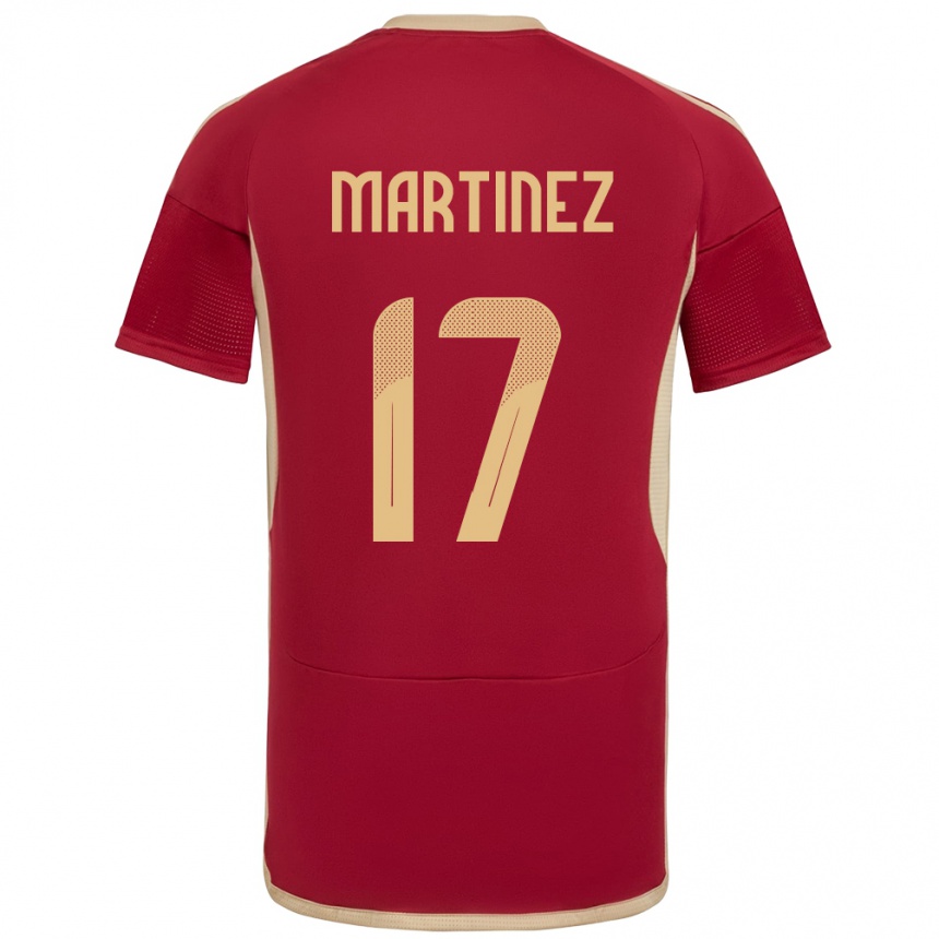 Niño Fútbol Camiseta Venezuela David Martínez #17 Borgoña 1ª Equipación 24-26 Perú