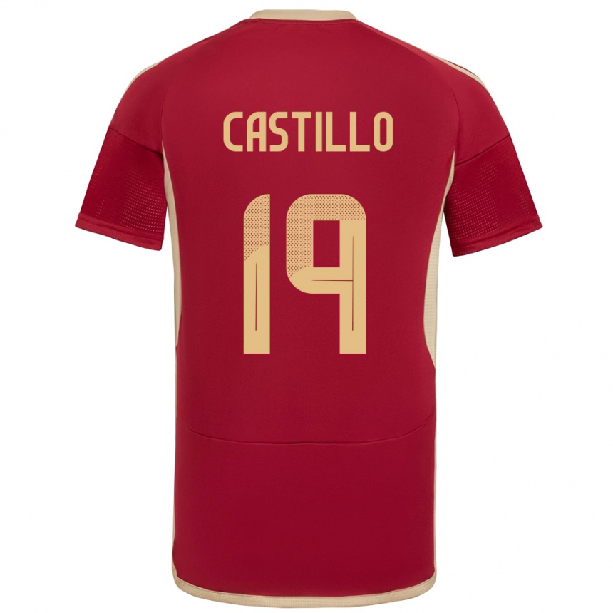 Niño Fútbol Camiseta Venezuela Bryan Castillo #19 Borgoña 1ª Equipación 24-26 Perú