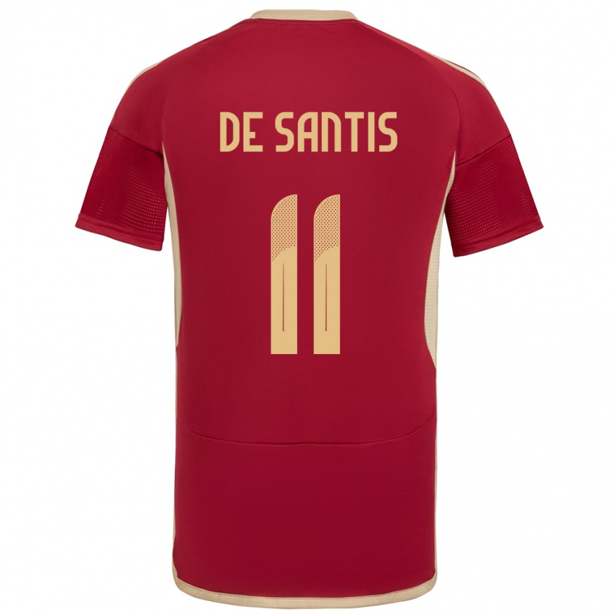 Niño Fútbol Camiseta Venezuela Jeriel De Santis #11 Borgoña 1ª Equipación 24-26 Perú