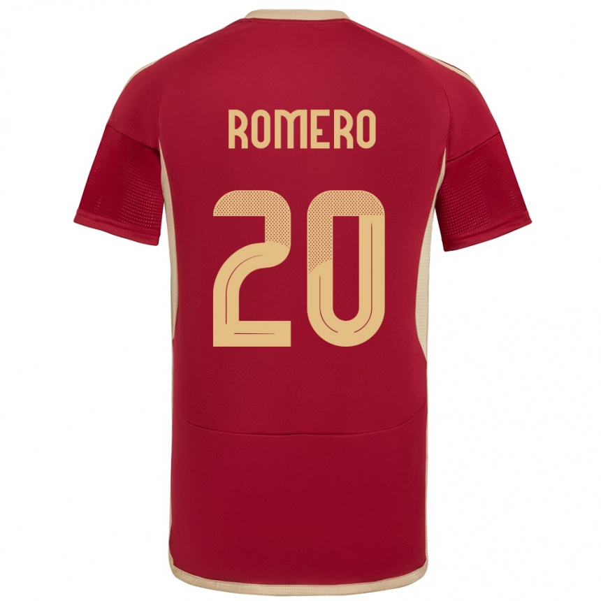 Niño Fútbol Camiseta Venezuela Andrés Romero #20 Borgoña 1ª Equipación 24-26 Perú