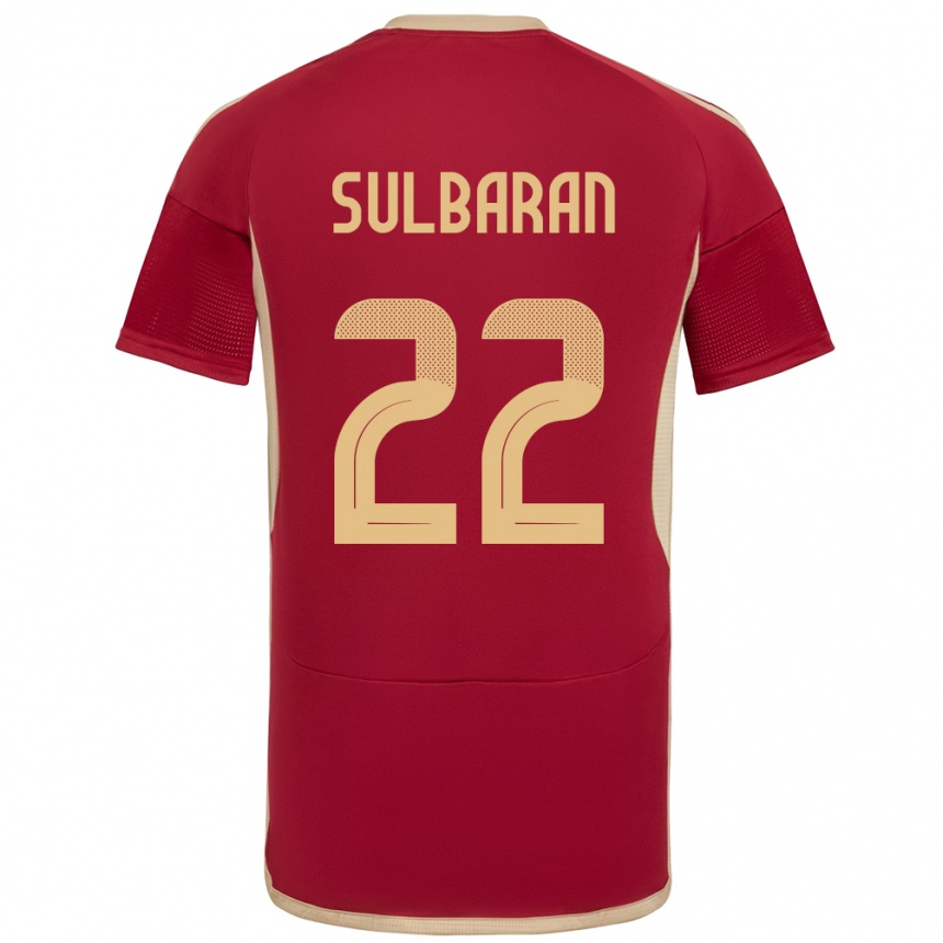 Niño Fútbol Camiseta Venezuela Manuel Sulbarán #22 Borgoña 1ª Equipación 24-26 Perú