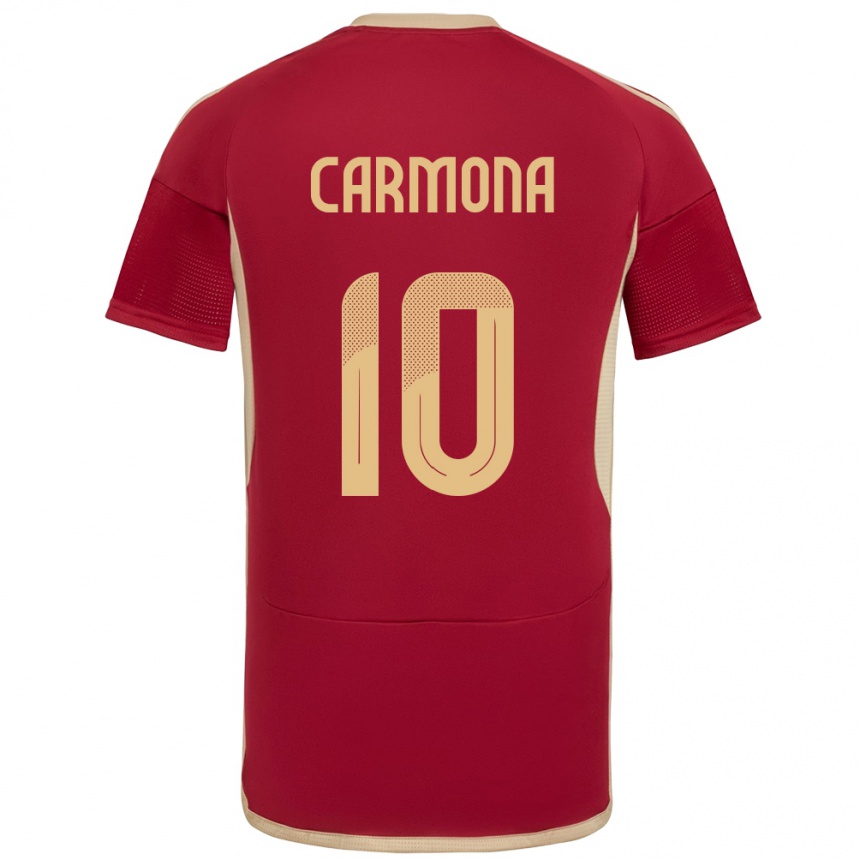 Niño Fútbol Camiseta Venezuela Wikelman Carmona #10 Borgoña 1ª Equipación 24-26 Perú