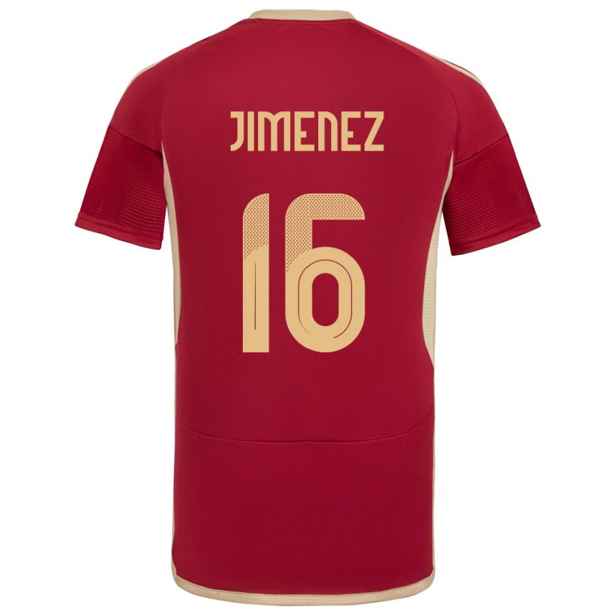 Niño Fútbol Camiseta Venezuela Néstor Jiménez #16 Borgoña 1ª Equipación 24-26 Perú