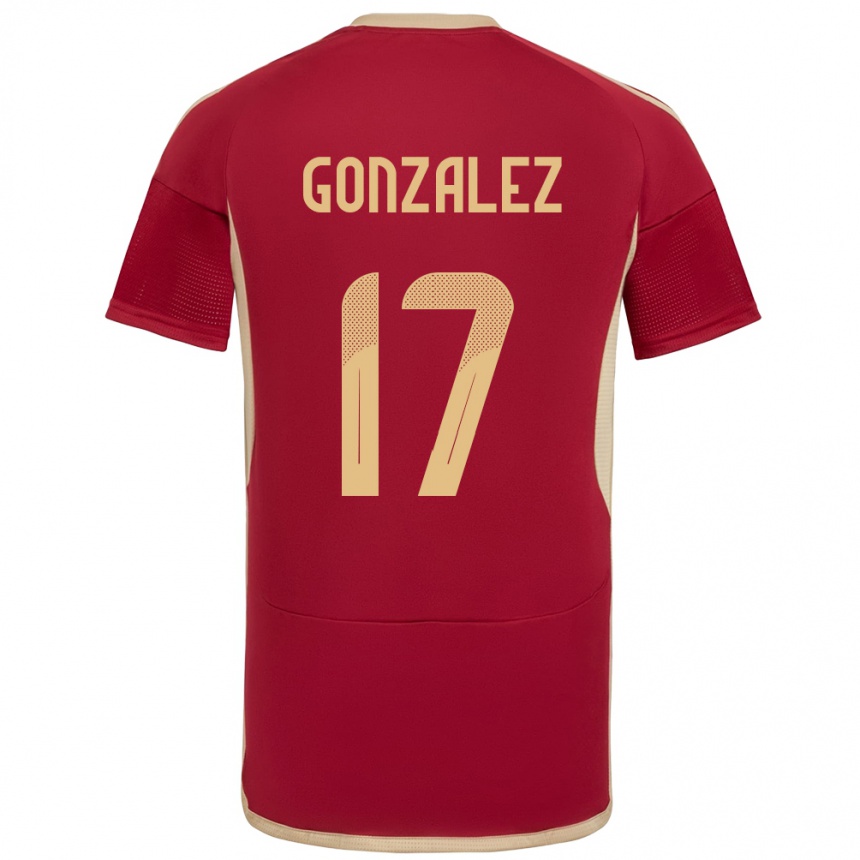 Niño Fútbol Camiseta Venezuela Mayken González #17 Borgoña 1ª Equipación 24-26 Perú