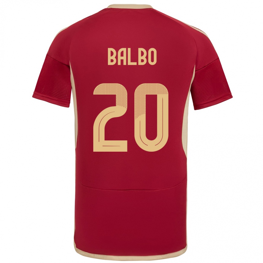 Niño Fútbol Camiseta Venezuela Luis Balbo #20 Borgoña 1ª Equipación 24-26 Perú