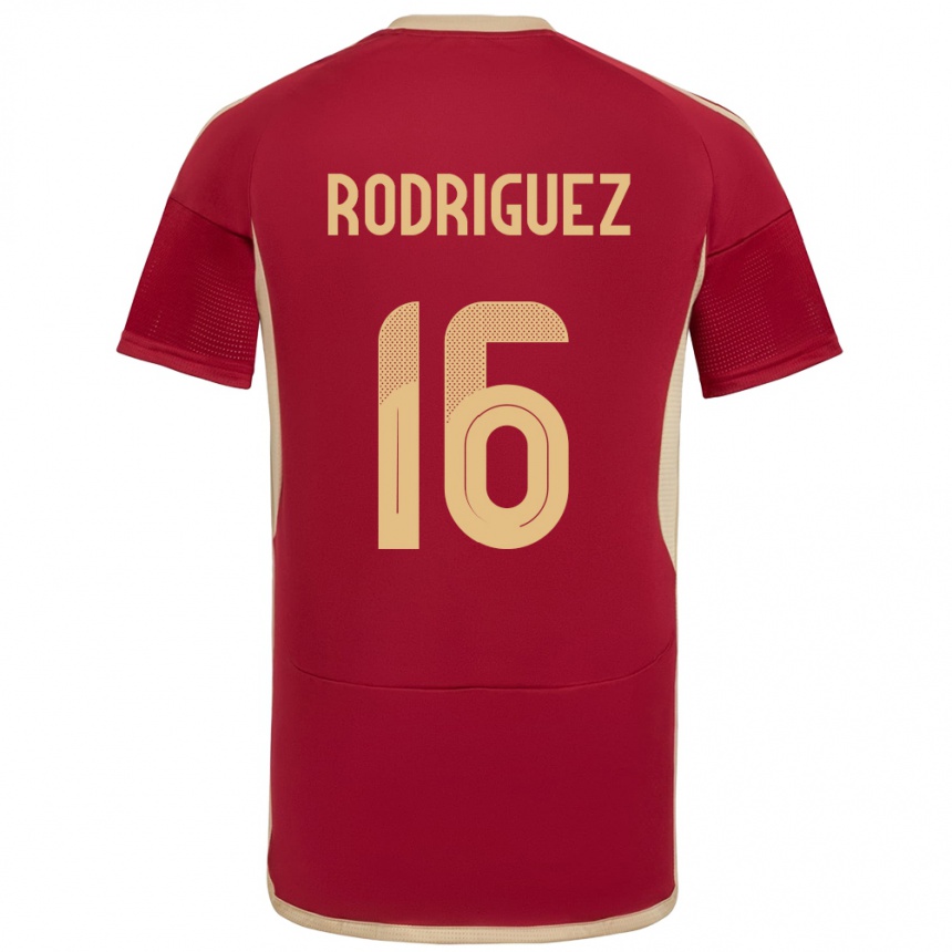 Niño Fútbol Camiseta Venezuela Arianna Rodríguez #16 Borgoña 1ª Equipación 24-26 Perú