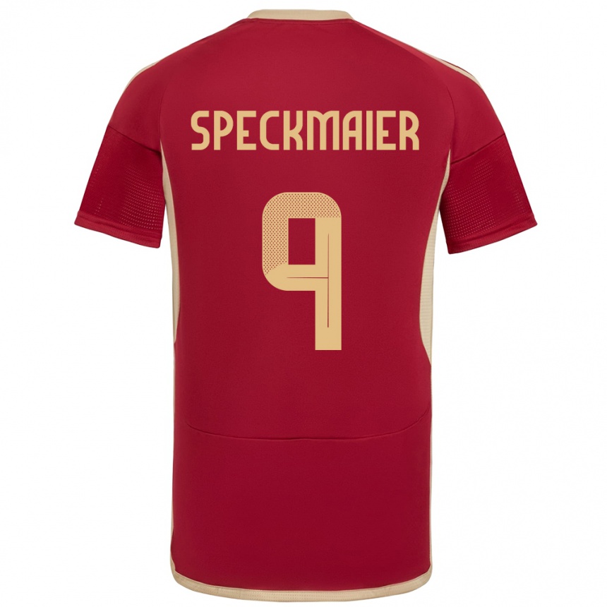 Niño Fútbol Camiseta Venezuela Mariana Speckmaier #9 Borgoña 1ª Equipación 24-26 Perú