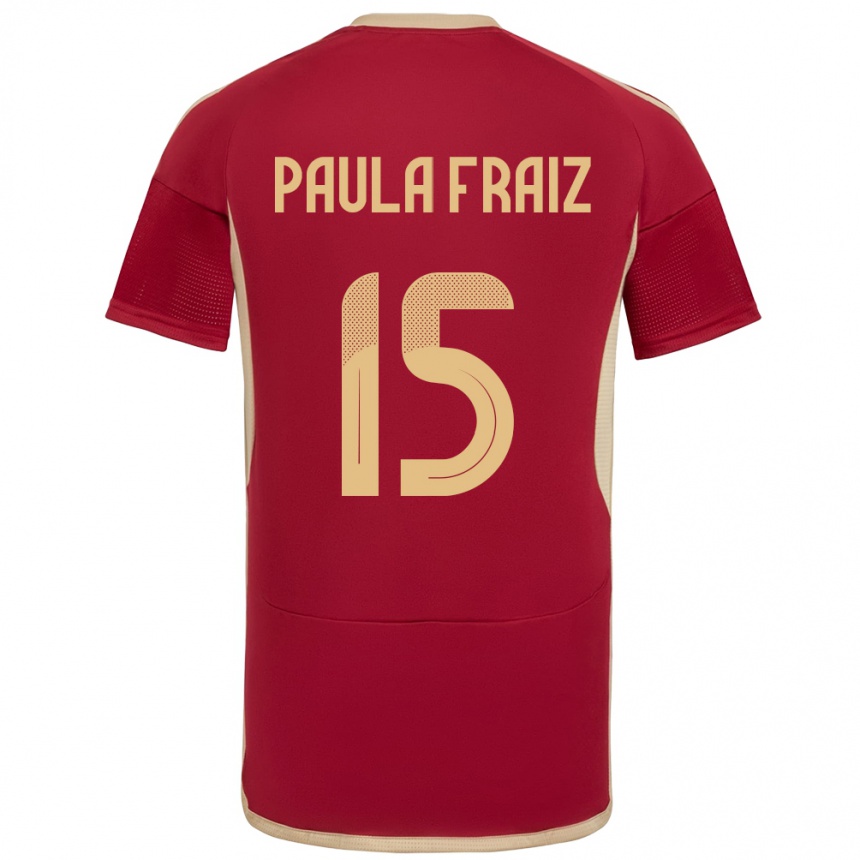 Niño Fútbol Camiseta Venezuela Ana Paula Fraiz #15 Borgoña 1ª Equipación 24-26 Perú