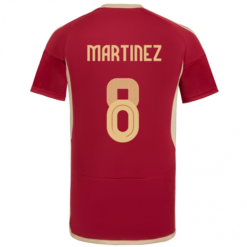 Niño Fútbol Camiseta Venezuela Bárbara Martínez #8 Borgoña 1ª Equipación 24-26 Perú