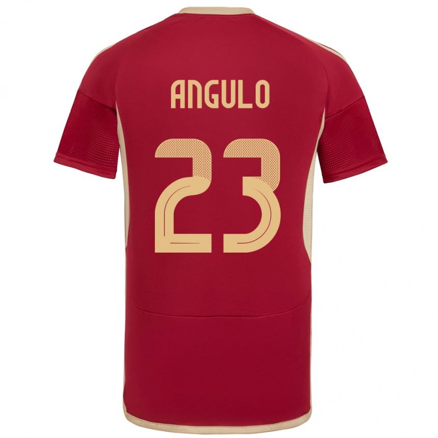 Niño Fútbol Camiseta Venezuela Gabriela Angulo #23 Borgoña 1ª Equipación 24-26 Perú