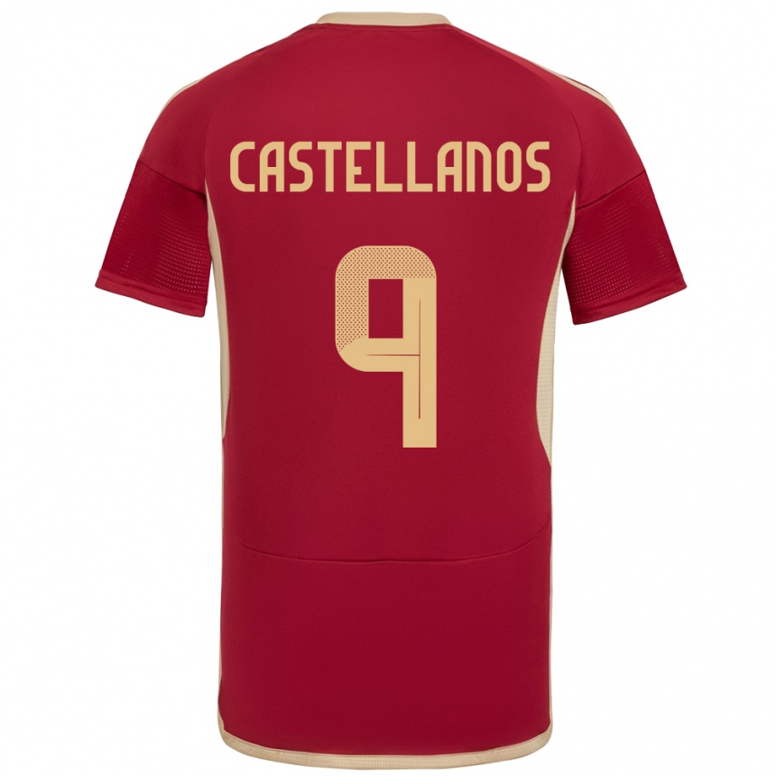 Niño Fútbol Camiseta Venezuela Deyna Castellanos #9 Borgoña 1ª Equipación 24-26 Perú