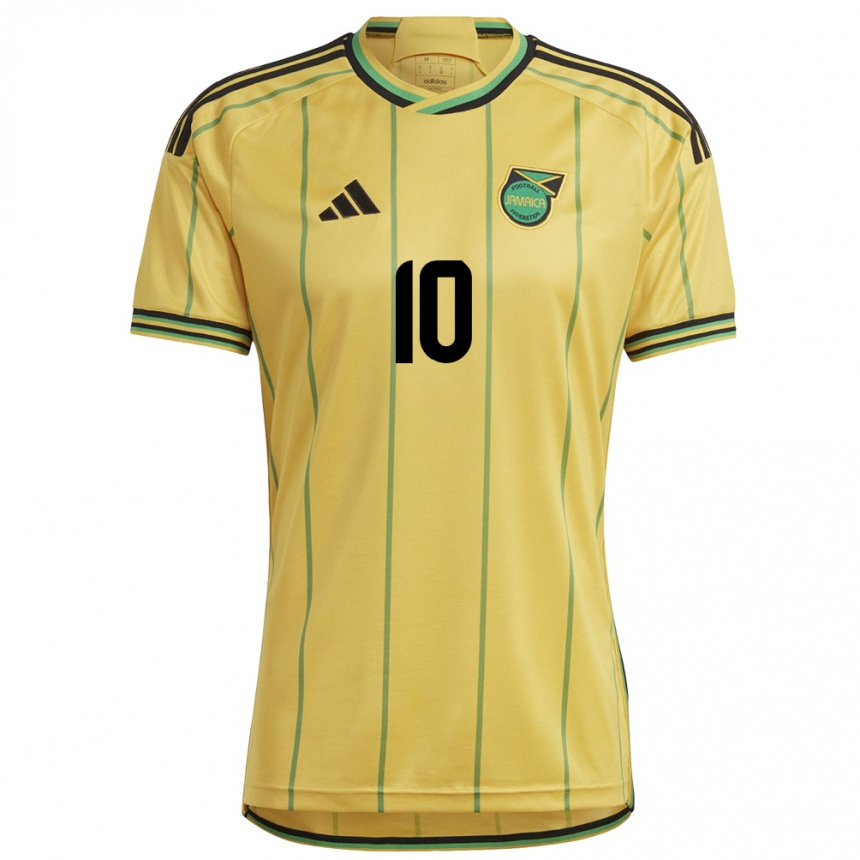 Niño Fútbol Camiseta Jamaica Denzel Mckenzie #10 Amarillo 1ª Equipación 24-26 Perú