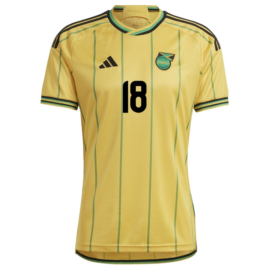 Niño Fútbol Camiseta Jamaica Sydnie Street #18 Amarillo 1ª Equipación 24-26 Perú