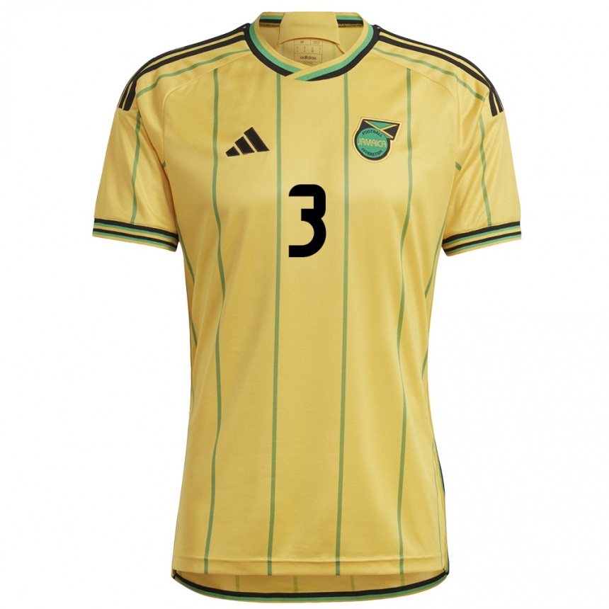 Niño Fútbol Camiseta Jamaica Vyan Sampson #3 Amarillo 1ª Equipación 24-26 Perú