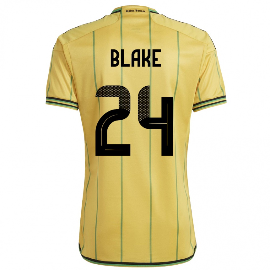 Niño Fútbol Camiseta Jamaica Andre Blake #24 Amarillo 1ª Equipación 24-26 Perú