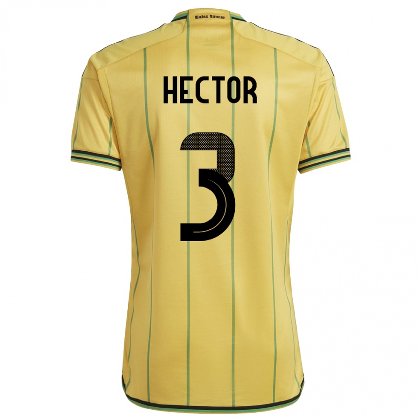 Niño Fútbol Camiseta Jamaica Michael Hector #3 Amarillo 1ª Equipación 24-26 Perú