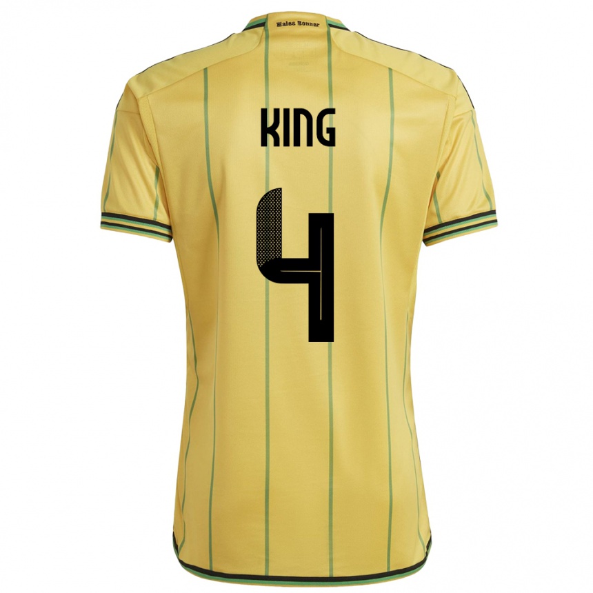 Niño Fútbol Camiseta Jamaica Richard King #4 Amarillo 1ª Equipación 24-26 Perú